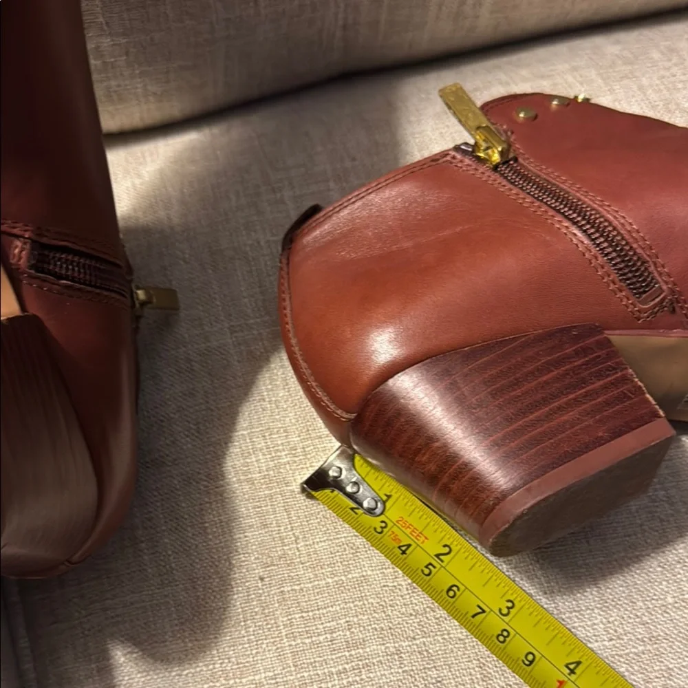 Franco Sarto Brown Ankle Booties with Monk Strap - Picture 4 of 6